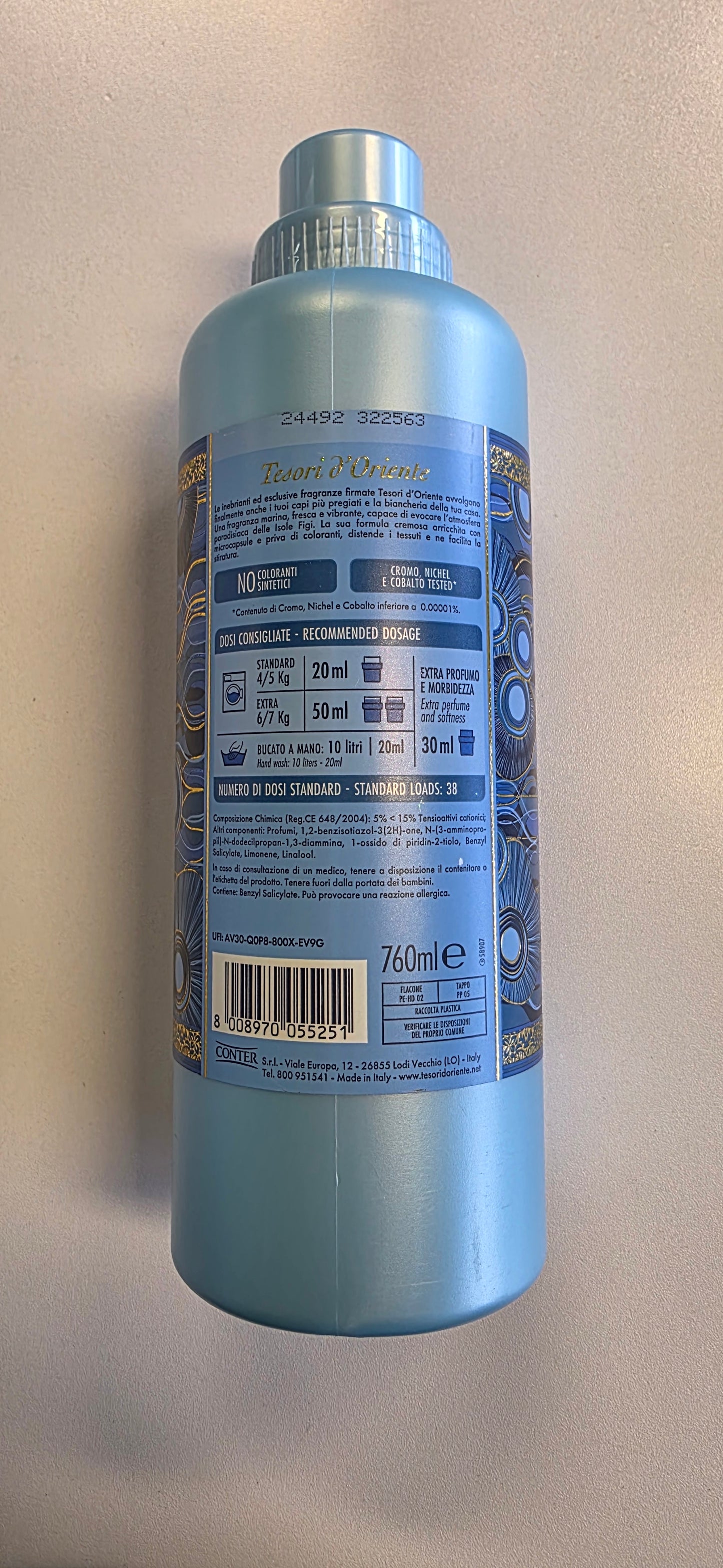 TESORI D'ORIENTE FABRIC SOFTENER THALASSO THERAPY 760 ML