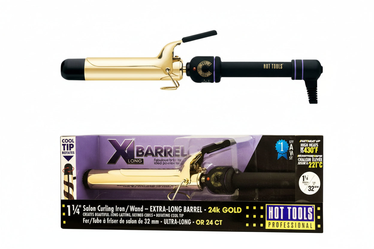 HOT TOOL 1  1/2" SALON CURLING IRON/WAND - EXTRA-LONG BARREL (38MM)
