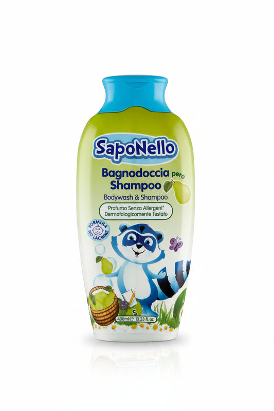 SAPONELLO BODY WASH  & SHAMPOO PERA 400 ML